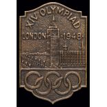 A London 1948 Olympic Games presentation bronze plaque,
bearing the Games insignia,
