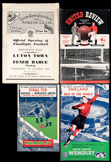 A collection of football programmes 1950s and 1960s,
including F.A. Cup Finals, F.A.