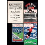 A collection of football programmes 1950s and 1960s,
including F.A. Cup Finals, F.A.