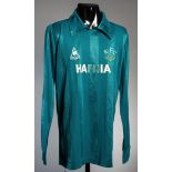 Neville Southall: a green Everton goalkeeping jersey circa 1984,
long-sleeved,