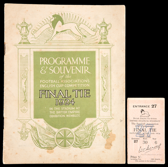 A programme and a ticket for the 1924 F.A.