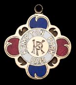 A gilt-metal & enamel member's badge for Kempton Park 1895