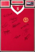 A Liverpool jersey signed by the 1977 European Cup winners,