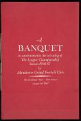 A Manchester United 1966-67 Football League Championship celebration banquet menu,