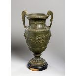 A bronze trophy urn presented by the Honorary President of the VII [Olympiad, Antwerp,