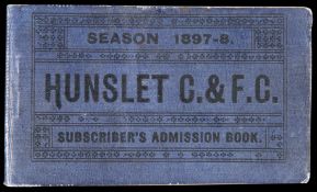 A season ticket for Hunslet Rugby Football Club 1897-98