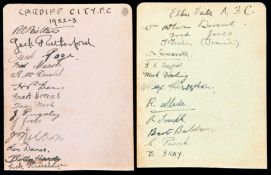 The autographs of the Cardiff City and Ebbw Vale football teams season 1922-23,