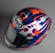 Nicky Hayden signed 2003 Arai MotoGP worn helmet,