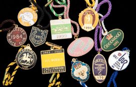 A collection of 117 racing member's badges mostly dating from the 1980s and 1990s,