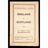 The very scarce England v Scotland wartime international match programme played at Newcastle United