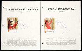 A Futera Manchester United 1999 European Champions Platinum card collection album signed by the