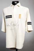 A signed Mike Gatting England shirt early 1990s,
signed in black marker pen,