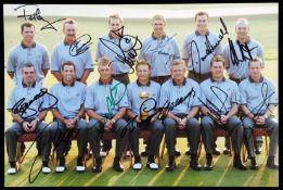 A fully-signed colour photograph of the 2004 Ryder Cup European Team,
8 by 10in.