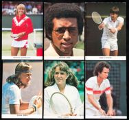 63 tennis colour portrait postcards of competitors at Wimbledon in the 1970s/1980s,
Ashe, Austin,