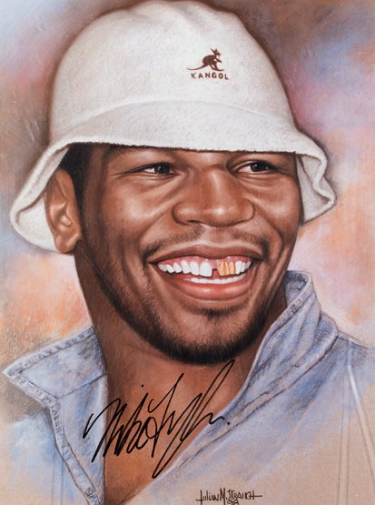 A Mike Tyson signed limited edition portrait print,
after the artist Julian M.