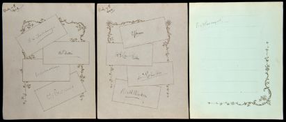 Three pages of autographs collected on the occasion of the Kent v Middlesex county championship