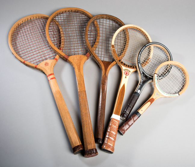 A good collection of six miniature and children's rackets,
i) The 'Favourite', Convex Wedge, c.1910.