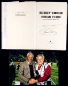 A signed photograph of President Nelson Mandela at the 1995 Rugby World Cup in South Africa,
