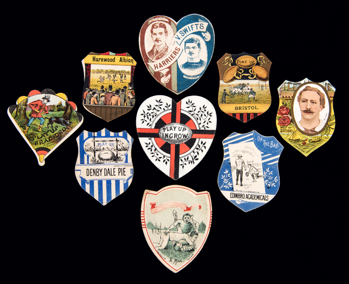 A group of nine rugby cards published by J.