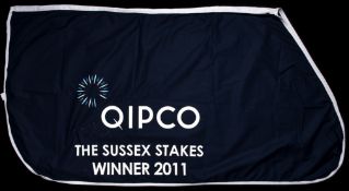 The winner's sheet worn by Frankel after his victory in The Sussex Stakes ("The Duel on the Downs")