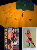 Autographed David Campese memorabilia,