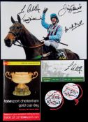Signed Best Mate 2004 Cheltenham Gold Cup memorabilia,
official racecard and an 8 by 12in.