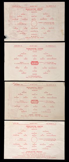 A collection of 12 Manchester United single-sheet home programmes, - Image 2 of 2