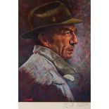 *** Clark (20th century)
PORTRAIT OF LESTER PIGGOTT
signed, coloured pastels,