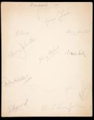 A Howard Hotel (London) menu dated 5th January 1951 autographed by a Blackpool team,