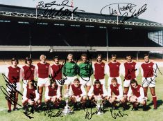 A signed colour photograph of the Arsenal 1970-71 double-winning team,
12 by 16in.
