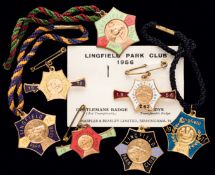 A collection of 35 Lingfield Park members' badges originally issued to Sir Rupert de la Bere who