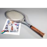 An Ivan Lendl signed tennis racquet and photograph,