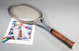 An Ivan Lendl signed tennis racquet and photograph,