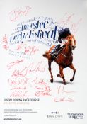 A 2014 Epsom Derby poster fully-signed by the competing jockeys,