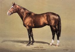 A Susan Crawford limited edition print of the racehorse & stallion Sadler's Wells,
