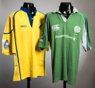 A pair of rugby shirts from the 2007 Under-19 World Championships in Belfast,