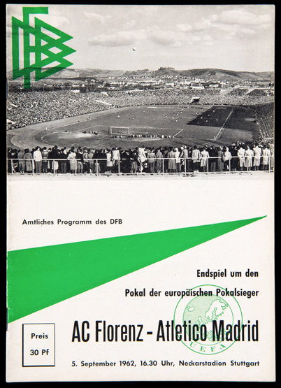 A European Cup Winners' Cup Final replay programme AC Florenz v Atletico Madrid played at