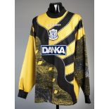 Neville Southall: a yellow & black Everton goalkeeping jersey from his Testimonial Match,