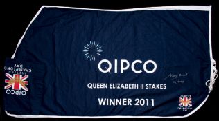 The winner's sheet worn by Frankel after his victory in the Queen Elizabeth II Stakes sponsored by
