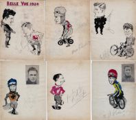 1930s Famous Speedway Rider autographed original period cartoons,
the pen,