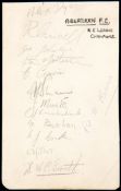 An album page with the signatures of the Aberdeen FC wartime N.E.