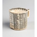 A pottery mug commemorating the winners of the St Leger between 1776 and 1851,
by Lloyd & Co.