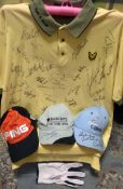 Autographed golf clothing,