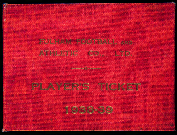 A Fulham FC player's ticket season 1938-39,