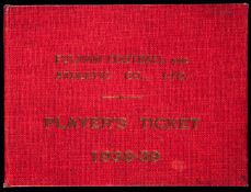 A Fulham FC player's ticket season 1938-39,