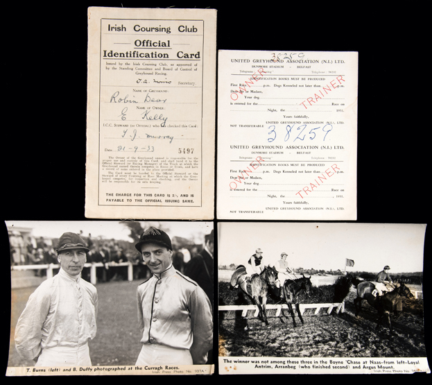 Six Irish Press photographs of racing at Naas and the Curragh,