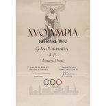 A Helsinki 1952 Olympic Games 5th Place diploma awarded to the Soviet gymnast Galina Urbanovitch,