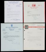 A collection of four autographed letters from football personalities,
i) Bernard Joy,