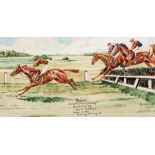 A group of nine early 20th century Austro-Hungarian horse racing watercolours,