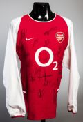 A player-spec Arsenal jersey signed by the 'Invincibles' after the last match of the 2003-04 season,